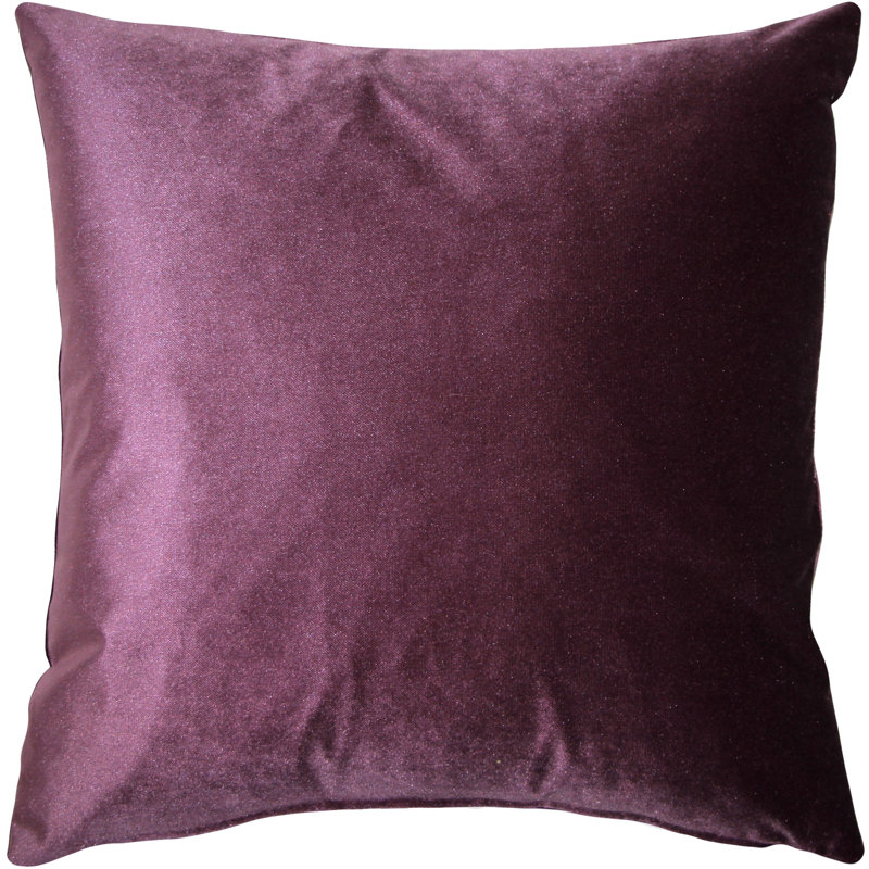 Velvet Throw Pillow, 16" x 16", Aubergine