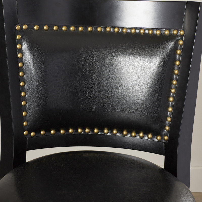 Tabouret de bar et de comptoir pivotant Coriyah, Noir, Tabouret de comptoir (siège d'une hauteur de 25,7