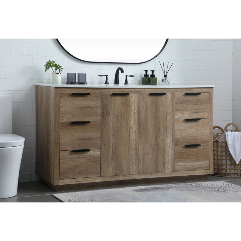 Ensemble de meuble-lavabo simple 60 po Broadlands, Chêne naturel