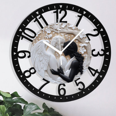 Metal Wall Clock for Living Room -10" Forest Path Lined With  Silent Non Ticking,Battery Operated, Antique Clocks for Farmhouse,Bedroom,Kitchen - Arabic Numerals