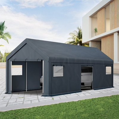 13 Ft. W X 24 Ft. D Galvanized Steel Storage Canopy