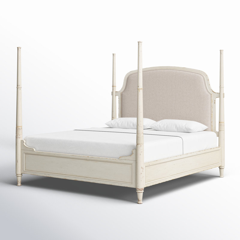 Americana Upholstered King Bed, California King, Cream/Beige