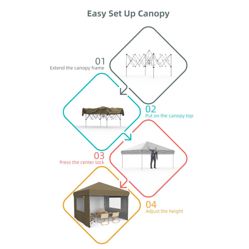 Metal Pop-up Canopy, Kaki