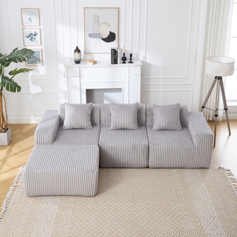 Canapé modulaire Modern, Tissu gris clair