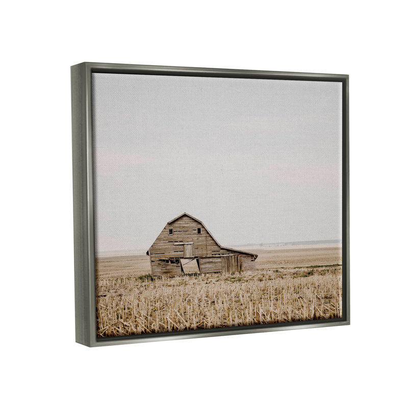 Ranch Barn, reproduction d'art sur toile, Cadre flottant gris lustré, H 17 po x l 21 po x P 1,7 po