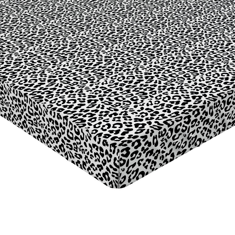 Drap-housse Ambesonne, paquet de 2, Drap-housse de taille double, Noir / blanc avec imprimé animal