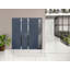 Porte d'entrée extérieure prémontée en aluminium double Cynex 6777 Gris, 2 impostes latérales, verre clair miroir, style moderne, peinte, 96 x 80 po (L 12 + 72 + 12 po x H 80 po), ouverture à droite vers l'intérieur-93483891-93483902-93483900