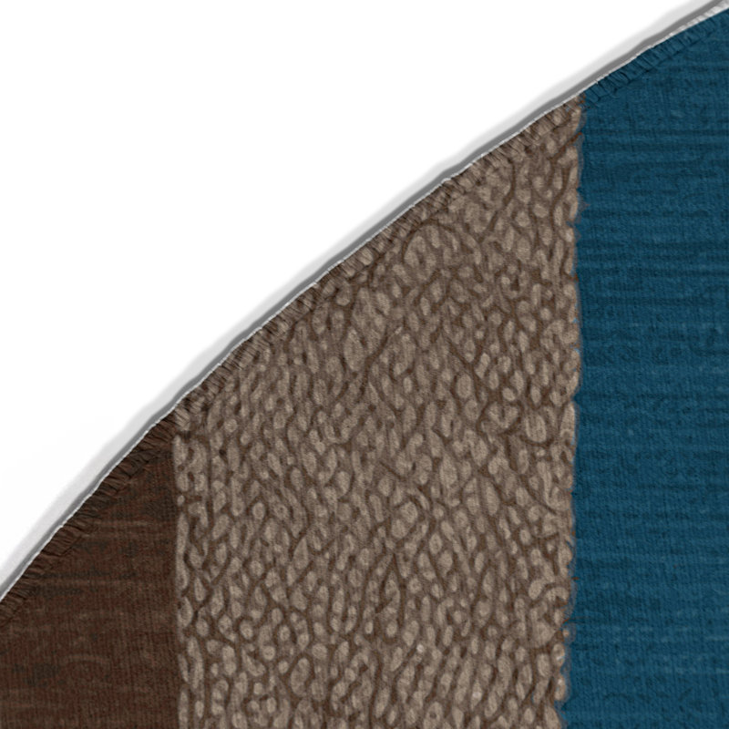 Tapis intérieur / extérieur noir à carreaux, Rond 5 pi