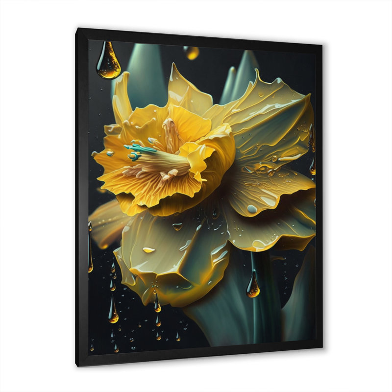 Fleurs de jonquille jaune - Fleurs de jonquille jaune - reproduction sur toile, H 40 po x l 30 po x P 1,5 po