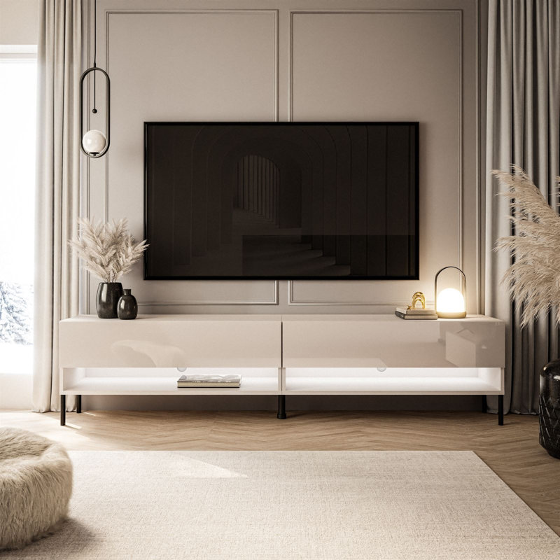 Unfinished TV Stand for TVs up to 70", White/Black