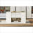Dressers Modern Storage Vanity Cabinet with 6 Drawers, Glass Tabletop, Jewelry Tray | Cream White | MDF+Glass