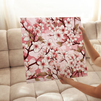 «Floral Sakura Cherry Blossom VI», reproduction d'art asiatique sans cadre