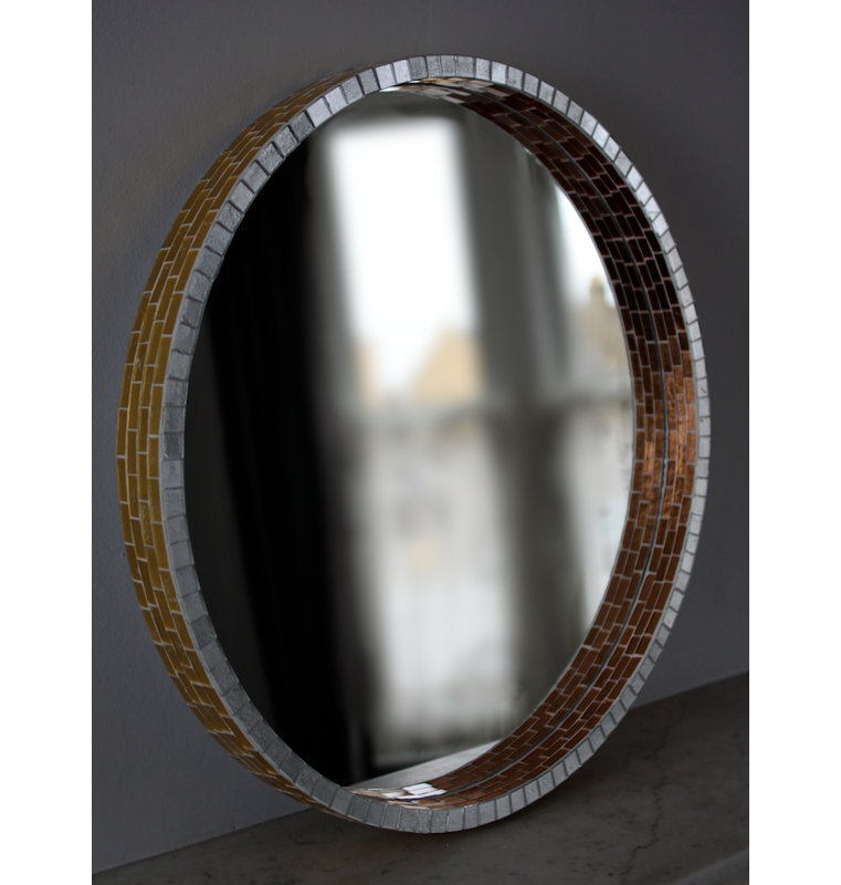 Chula Flat Wall Mirror, Gold, Copper and Aliminium