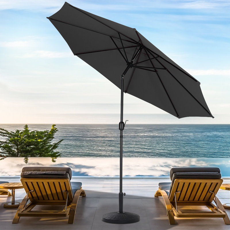 Aaroon 300cm Tilt Market Parasol, Black