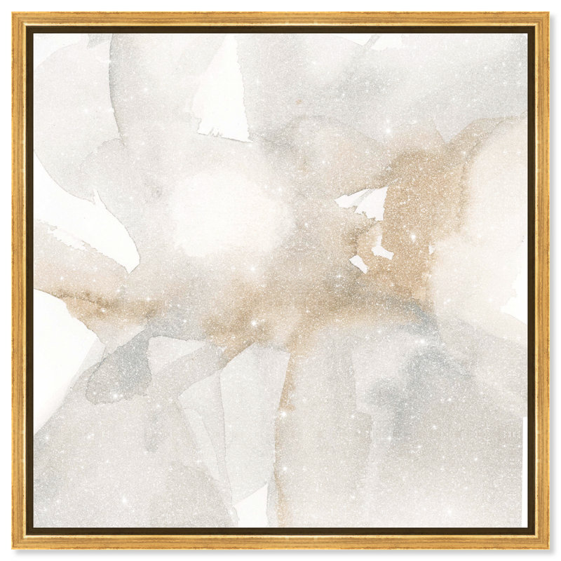 Neutral Flow II Canvas Abstract Print by Oliver Gal, Black Frame, 12 x 12, 17"H x 17"W, Gold Frame
