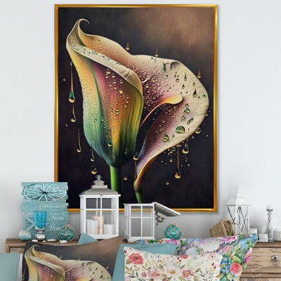 " Gren And White Calla Lily Flower IV "