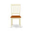 Ensemble de salle à manger 7 pièces comprenant une table ovale à rallonge papillon et 6 chaises en bois, 107 x 152 cm, couleur crème et cerisier.-254435643-178337067