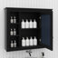 Armoire de rangement murale moderne avec portes miroir et 6 tablettes ouvertes Modern-264910849