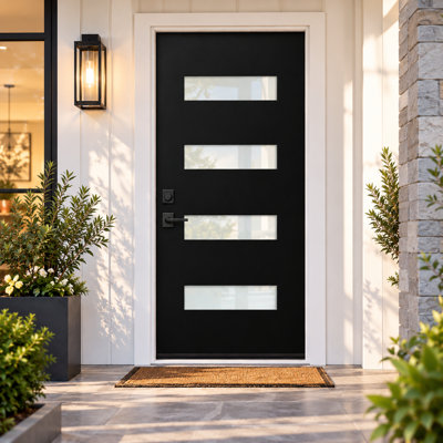 36” x 80” Black Fiberglass Exterior Door Slab – Right-Hand Inswing