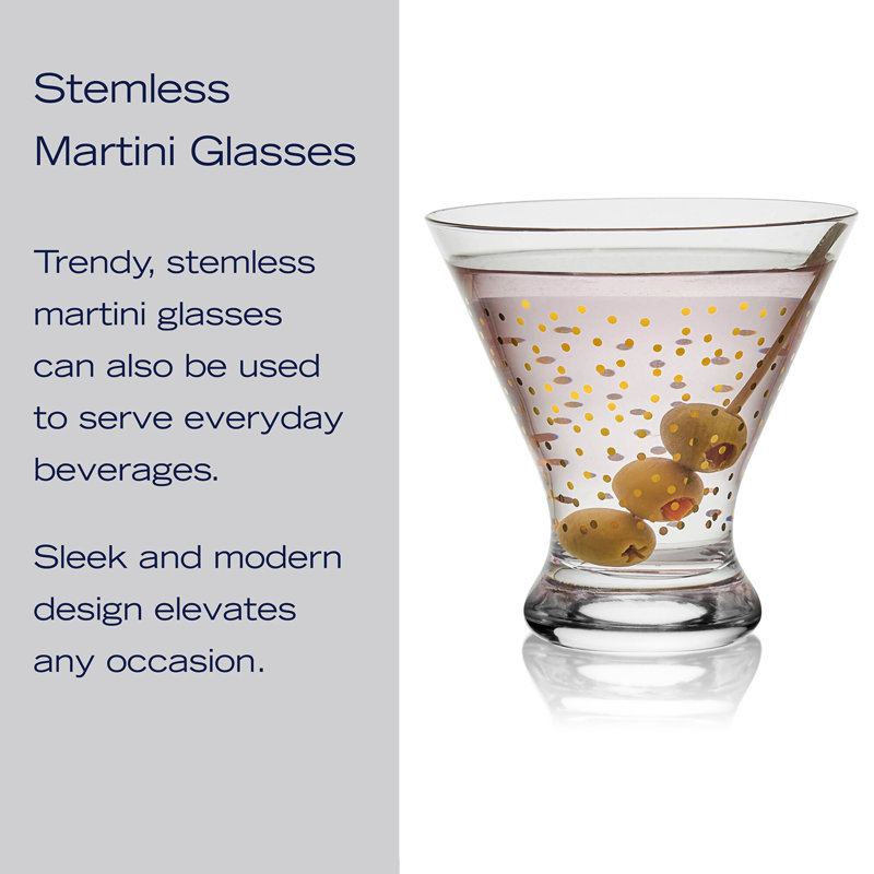 Party 10 oz. Stemless Martini Glasses