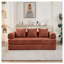 Canapé-lit pliant en chenille Comfy convertible de couleur orange - Canapé de style classique avec rembourrage en mousse-1085113292
