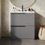 Meuble-lavabo autoportant de 30 po avec lavabo en céramique et tiroirs à extension complète-122274328