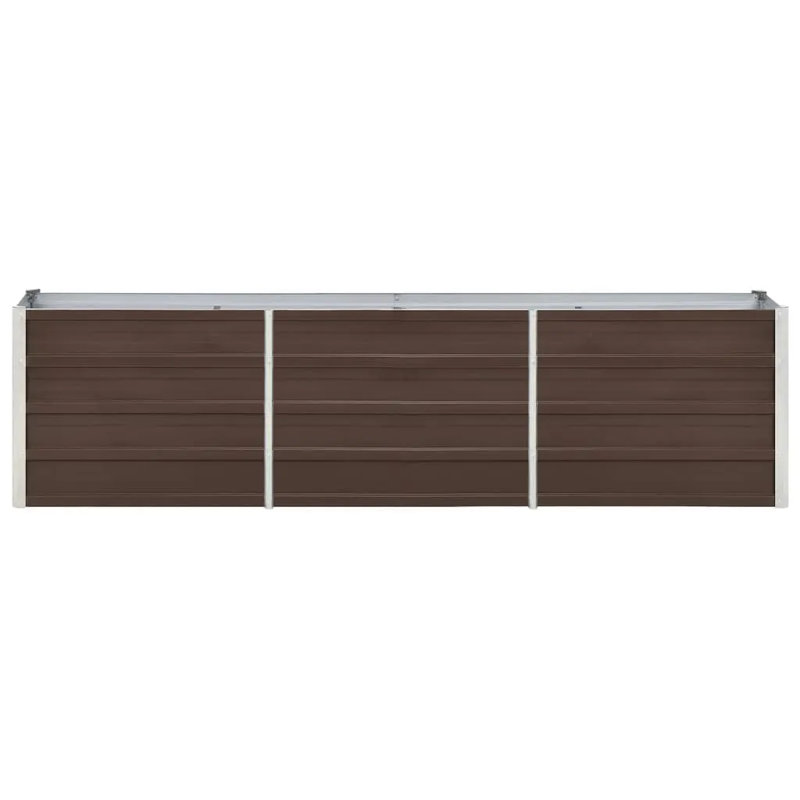 Raised garden bed in galvanized steel, Brown, 45cm H x 240cm W x 40cm D