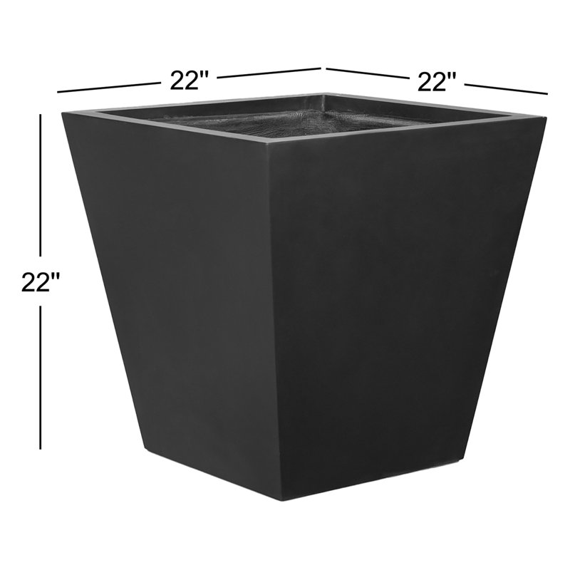 Koto Planter, 22" H x 22" W x 22" D, Black