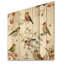 Oiseaux forestiers sur des branches - Impression traditionnelle sur bois de pin naturel-58677776