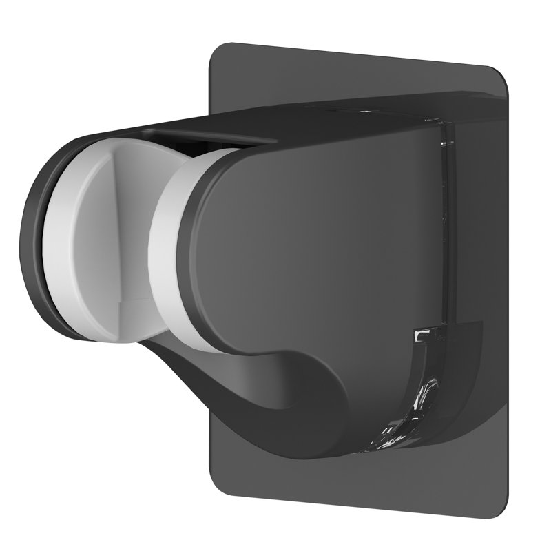 Black Universal Self-Adhesive Adjustable Shower Bracket, Black