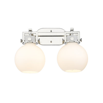 Laia - 2 Light - 17 inch - Polished Nickel - White Shade - Bath Vanity Light