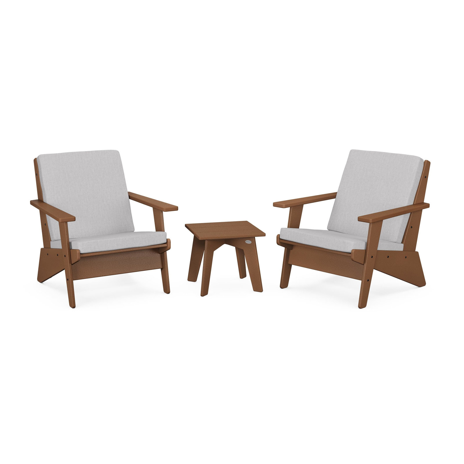 Riviera Modern Lounge 3-Piece Set, Teak, Granite