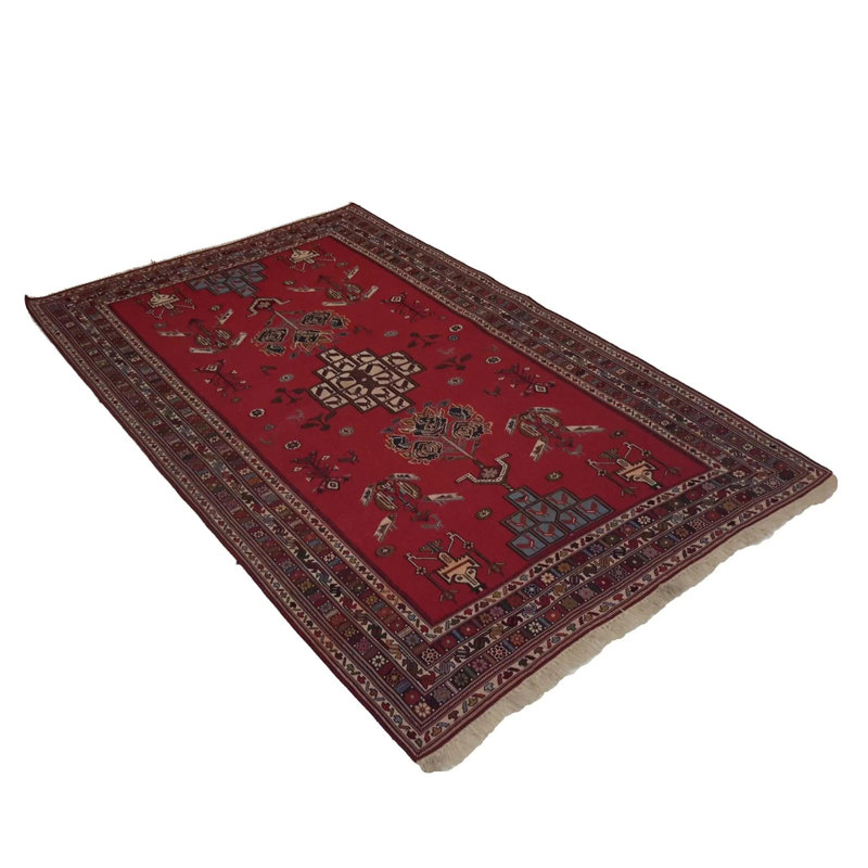 Canvello Hand Made Traditional All Over Silkroad Sirjan Rug - 4'2'' X 6'3''