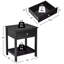 Table de chevet avec table de chevet et tablette de rangement-700224986