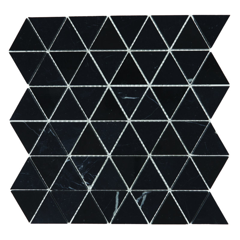 Carreau de mosaïque murale en pierre naturelle 12 po x 12 po Pietra Divina, Marquina bleu foncé