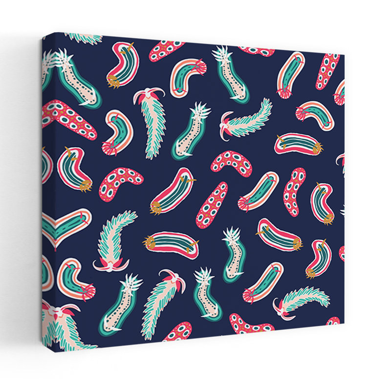 Art contemporain, océan abstrait coloré, art tropical, 18" H x 18" W