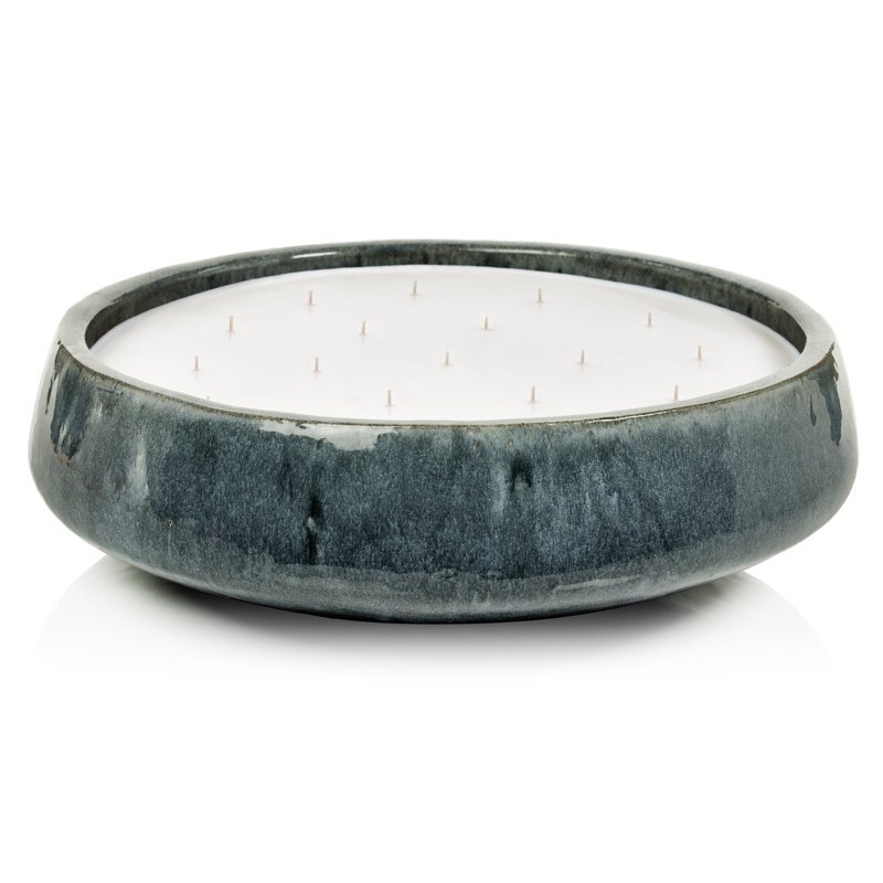 Sea Salt & Tahitian Mist Scented Jar Candle with Stoneware Holder, 5.5" H x 19" W x 19" D, Jar 288.3 oz.