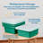 ECR4Kids Stackable Square Bins with Non-Snap Lids, Multipurpose Organization, 4-Pack-100032976