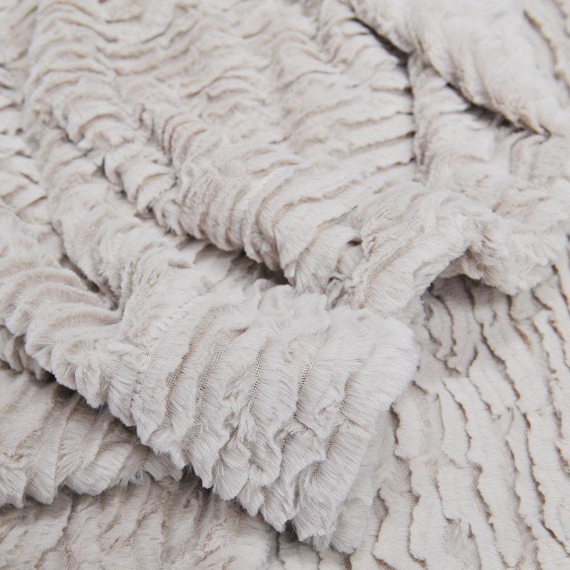 Knitted Throw Blanket, Beige
