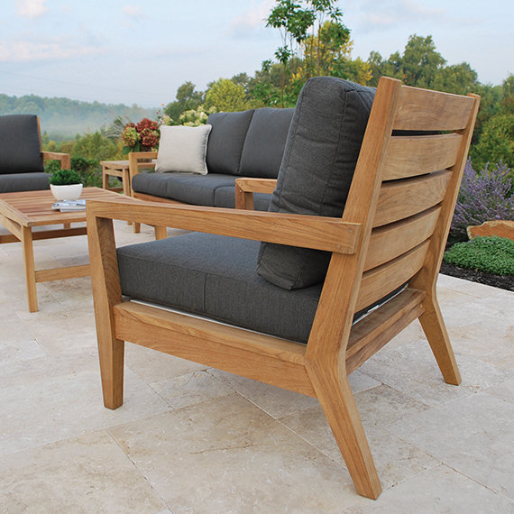 Algarve Outdoor Lounge Chair, Linen Shale 5676