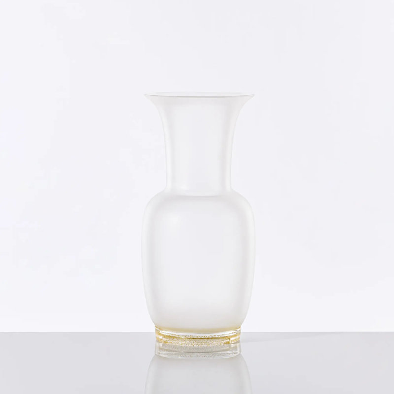 Venini Opalino Vase, 14.17" H x 6.69" W x 6.69" D, Amber