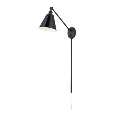 Bras pivotant noir à 1 lumière à intensité variable Cidni