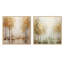 Minimalisme - Ensemble de 2 collages carrés forêt et or-1673008870-1673008872