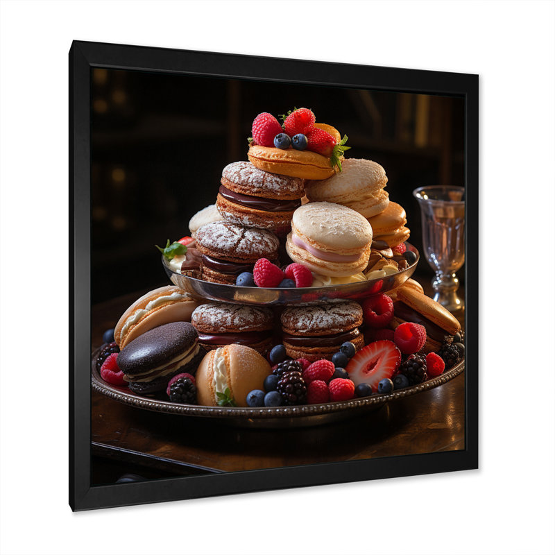 Sweet Pastries IV sur impression sur toile, H 16 po x l 16 po x P 1 po, Cadre simple noir