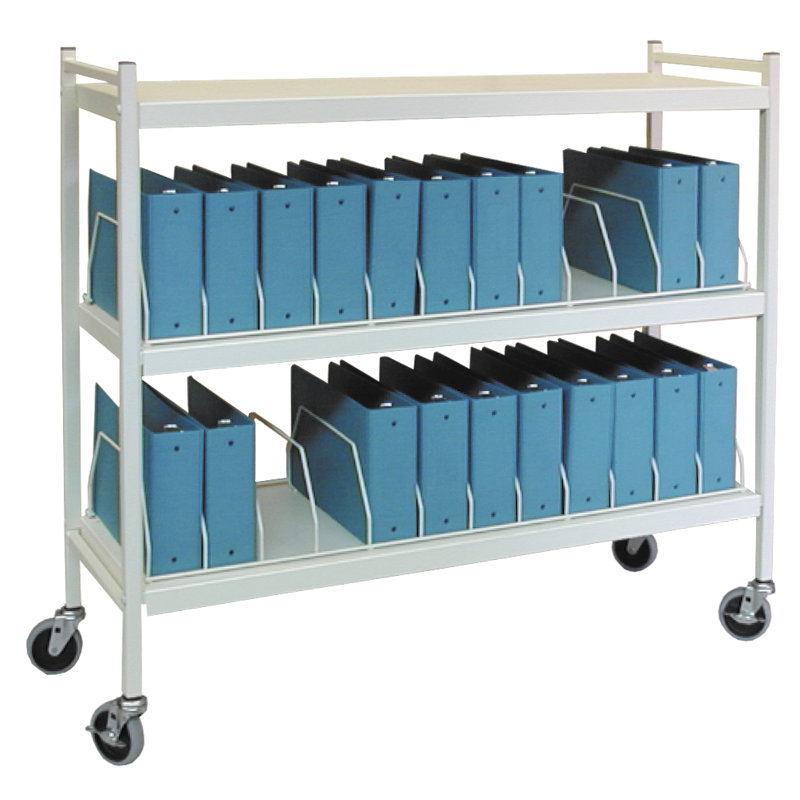 Big Beam 55'' H x 49.75'' W File Cart with Wheels, Light Gray