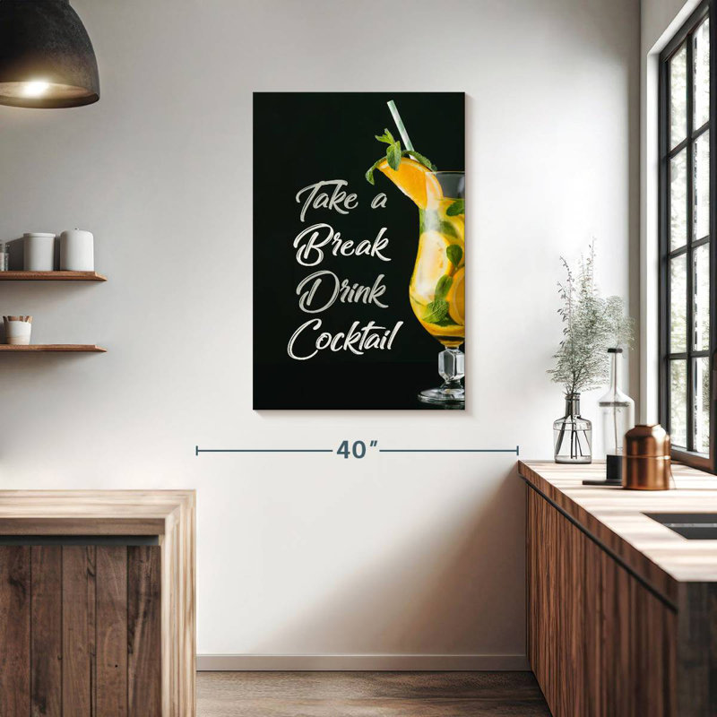 Tergel Drink Cocktail Typography, 39" H x 26" W
