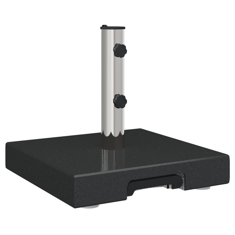  Base de parasol sur roulettes avec poignée en granit noir carré de 64 lb