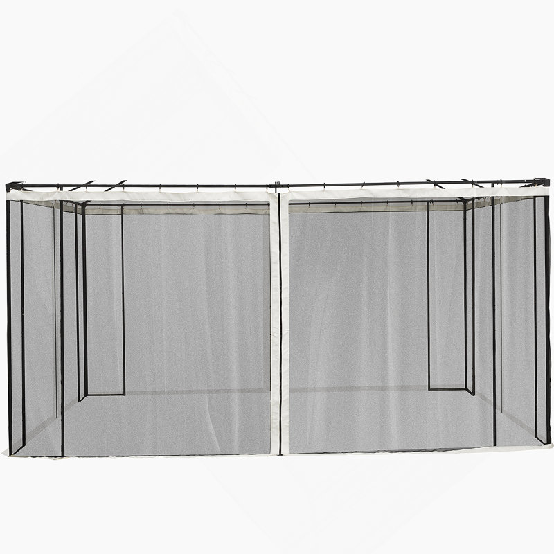 Filet de remplacement en filet de remplacement 10 pi x 13 pi Outsunny pour abris de jardin et tentes à auvent avec fermetures à glissière