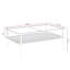 Élégante table basse avec plateau en verre trempé et pieds blancs, idéale pour le salon-215461389
