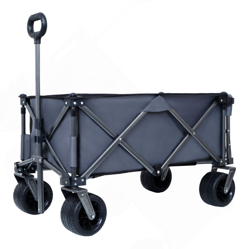 Wagon pliable pliable 300 L, extra long 49 po avec hayon, grandes roues de 7 po x 4 po, chariot de plage pliable robuste 400 lb